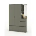 Есэндвич Депо Прихожая, 140х210х40 см (Хаки), с зеркалом, со штангой и ящиками
