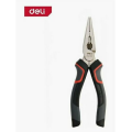 Плоскогубцы DELI DL0103 удлиненные (160мм, Cr-V, эксцентриковый шарнир, антикоррозийное покрытие, трехкомпонентная прорезиненная рукоять)