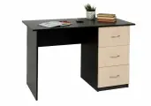 Письменный стол тэкс Сити 120х75,4х60 см, 3 ящика, цвет венге, дуб молочный