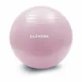Мяч гимнастический (фитбол) 65 см с эффектом антивзрыв, с ручным насосом, розовый, DASWERK, 680016