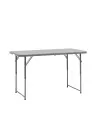 Стол складной пластиковый прямоугольный Кейт 122*61*74 с регулировкой высоты - чемодан, серый