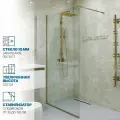 Душевая перегородка GWMPGL010 115x220 см, цвет фурнитуры бронзовый, стекло бесцветное закаленное 10 мм