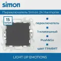 15 шт. Simon 24 Графит Одноклавишный переключатель 2420201-038