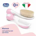 Chicco расчёска и щётка для новорождённых, набор для ухода за волосами, розовый