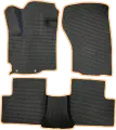 Коврики ЕВА для Mitsubishi Outlander XL (2006-2012) / Митсубиши Аутлендер ХЛ / Черные соты / Бежевый кант / комплект 5 шт.