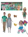 Игровой набор кукол Семья, папа, беременная мама с детьми и аксессуарами