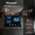 Варочная панель Weissgauff HGG 451 BGh Nano Glass wok-конфорка, 45 см ширина, Рукоятки Hi-Tech