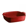 Форма для запекания квадратная Emile Henry 28 см, керамика, гранат