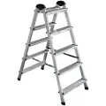 Алюминиевая 5-ти ступенчатая двухсторонняя стремянка Perilla 111405