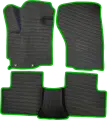 Коврики ЕВА для Mitsubishi Outlander XL (2006-2012) / Митсубиши Аутлендер ХЛ / Черные соты / Зеленый кант / комплект 5 шт.