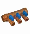 Коллектор Tiemme 1 ВР(г) х 3 выхода 1/2 НР(ш) ЕК х 1 НР(ш) с шаровыми кранами