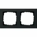 Рамка установочная Gira 2 поста, цвет Черный матовый, серия Е2, 021209