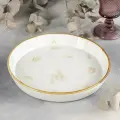 Форма для запекания Доляна Organic Gold, 1 л, d 24.5 см, фарфор, белая
