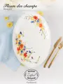 Блюдо овальное Zapel Fleurs des champs, фарфор, с рисунком, 35.8x25.8 см