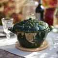 Кокот чугунный Staub Артишок 22см, зеленый базилик, для индукции/духовки