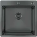 Кухонная мойка Hoffger 5050 Black Eco Графит, 50x50 см, нержавеющая сталь PVD, врезной монтаж