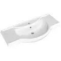 Умывальник-столешница Kirovit Классик, фаянс, полукруглая, встраиваемая, белая, 106х48х21 см