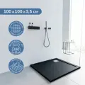 Поддон для душа 100х100 см. Ulitka Volna литьевой мрамор, цвет черный