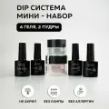 NELAK мини-набор дип система для ногтей без лампы, 4 геля для моделирования 8 мл и 2 дип пудры для пудрового маникюра / Набор dip система титановые ногти