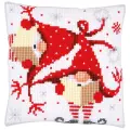 PN-0164611 Набор для вышивания крестом (подушка) Vervaco Christmas gnomes II, 40х40, несчетный крест