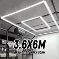 Модульное LED освещение 3.6х6м 505W/3000К тёплый свет (лампы 118см) ДВА Прямоугольника AVstore. Светильник прямоугольный для детейлинга, автомойки, офиса, дома, магазина, салона красоты.