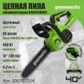 Цепная пила аккумуляторная Greenworks 2007807UA, 40V, 30 см, с 1xАКБ 2Ач и ЗУ