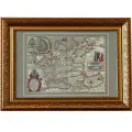 Карта России старинная, 1614 г, картина в раме, интерьерная карта старинная, 84х64 см