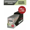 Пауч Влажный полнорационный корм для взрослых кошек AlphaPet WOW Superpremium, паштет с кроликом, 85г * 28шт