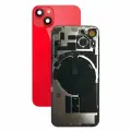 Задняя крышка в сборе со шлейфом вспышки, индукционной зарядкой и окошками камеры iPhone 14 (RED) (AAA)
