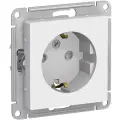 Розетка с заземлением и шторками белая Atlas Design, 10 шт, Schneider Electric/Systeme Electric ATN000145