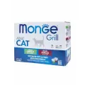 Влажный корм Monge Cat Grill для взрослых кошек с кроликом, с ягненком, бокс с паучами 12 шт х 85 г