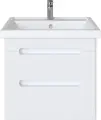 Тумба с раковиной SanStar Адель 50 подвесная, 50 см, с ящиками, белая, прямоугольная, из МДФ, из фарфора