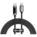 Кабель для быстрой зарядки BASEUS Display Fast Charging, Type-C to Type-C, 100W, 5A, 2 м, Черный, CATSK-C01