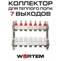 Коллектор для теплого пола на 7 выходов с расходомерами WERTEM