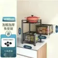 Стеллаж кухонный, вращающийся, двухслойный, углеродистая сталь, черный