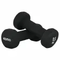Гантели Kama, гексагональные, с неопреновым покрытием, 1,5 кг, черные, 2шт
