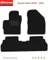 Ворсовые коврики для Toyota Verso (R20) 2009 - 2016 задний цельный, Стандарт, черные, 3шт / Тойота Версо
