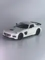 Машинка инерционная Mercedes SLS AMG, белая, металлическая, модель 1:24, свет/звук/гудок