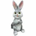 Садовая фигура Заяц с сумкой серый 54x28x25 см