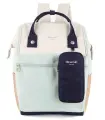 Рюкзак Himawari Yury 1027-14, женский, 18 л, полиэстер, мятный, бежевый, темно-синий