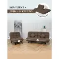 Комплект мягкой мебели Диван и Кресло 302 механизм клик-кляк, материал износостойкий велюр, цвет шоколадный