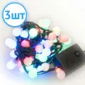 Гирлянда светодиодная SHLights Шарики 3.6В 48Led мультиколор .461000332495 (комплект из 3 шт)