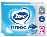 Бумага туалетная Zewa Плюс Белая, 2 слоя, 12 рулонов, 2 уп.