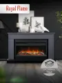 Камин электрический напольный Royal Flame BERGEN SFT серый графит c очагом Vision 42 LOG LED, с эффектом реального пламени, звуком потрескивания дров и обогревом 1,5 кВт