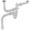 Сифон для мойки двойной Equation 40 мм без выпуска 2 отвода