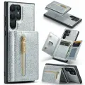 DG. Ming Роскошный блестящий чехол-кошелек для Samsung Galaxy S24 Ultra , блестящий кожаный чехол с магнитным креплением и держателем для карт, милый кошелек для женщин и девочек