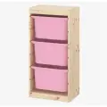 Стеллаж Труфаст вертикальный с контейнерами, розовый