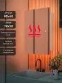 Зеркало-шкаф Эос 80*60 c теплой LED-подсветкой, универсальный, подогрев