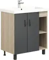 Тумба с раковиной Onika Тимбер 70.10 серая/дуб сонома