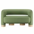 Диван PECOLA, двухместный, 1420х780х770, тон натуральное дерево зеленый